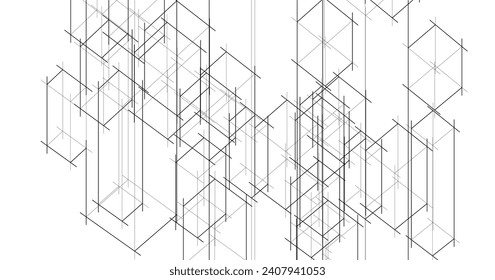 abstract modular architecture 3d illustration