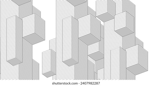  abstract modular architecture 3d illustration