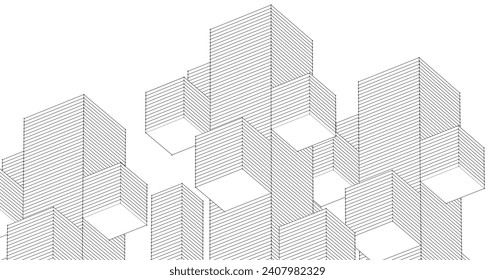  abstract modular architecture 3d illustration