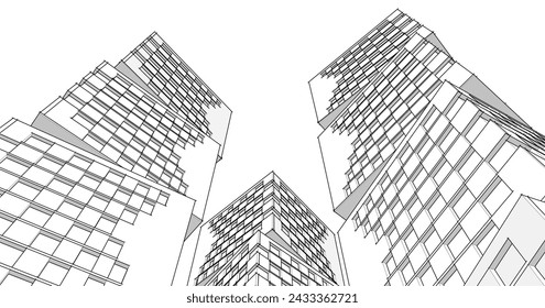 abstract modular architecture 3d illustration