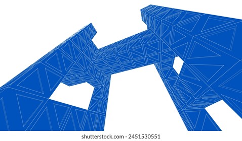 abstract modular architecture 3d illustration