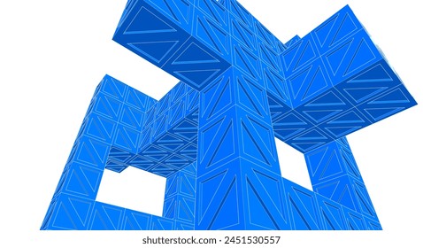 Abstrakte modulare Architektur 3D-Illustration