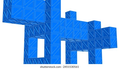 arquitectura modular abstracta ilustración 3d