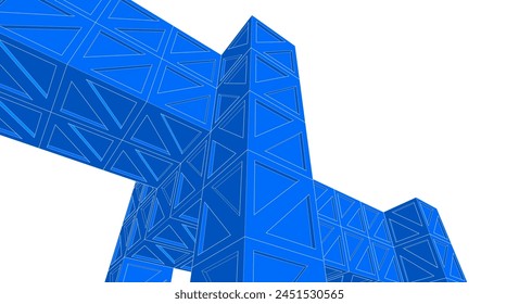 Abstrakte modulare Architektur 3D-Illustration