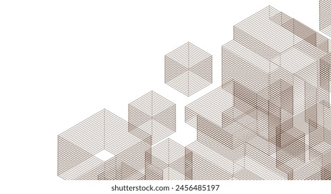 abstract modular architecture 3d illustration