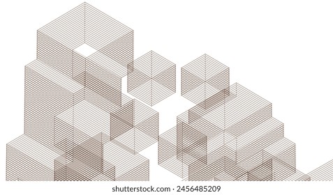 abstract modular architecture 3d illustration