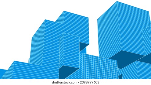 abstract modular architecture 3d rendering