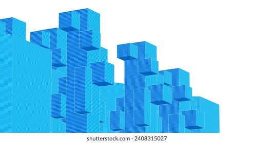  abstract modular architecture 3d rendering