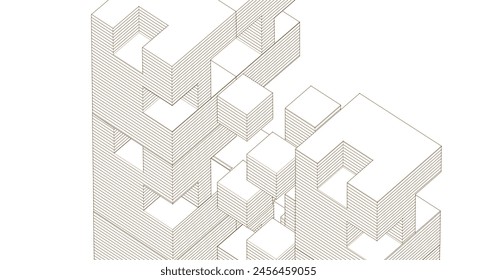  abstract modular architecture 3d rendering