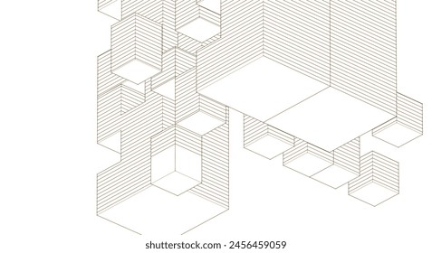  abstract modular architecture 3d rendering