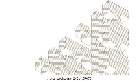  abstract modular architecture 3d rendering