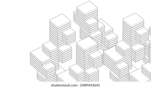 abstract modular architecture 3d rendering	