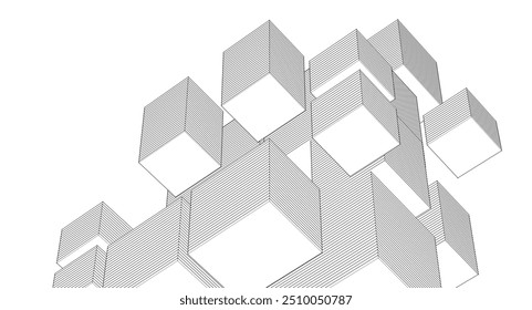 abstract modular architecture 3d rendering	