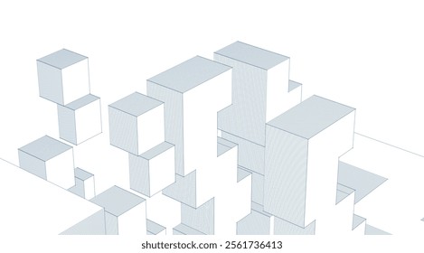 abstract modular architecture 3d rendering	