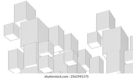 abstract modular architecture 3d rendering
