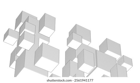  abstract modular architecture 3d rendering