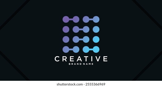 Abstract molecul tech logo. Creative square shape modern icon. Premium Vector