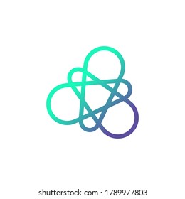 Abstract Molecular and Atomic Shape Logo. Modern, Clean, and Professional. Suitable for pharmacy, biology, science, technology, lab, computer, chemistry, nuclear reactors, etc.