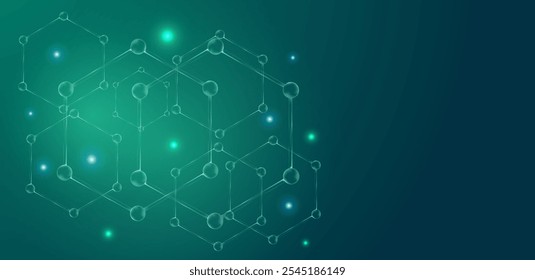 Abstrakter molekularer Hintergrund. DNA und Biotechnologie Wissenschaft grüne Gradienten Gesundheit und Pflege.