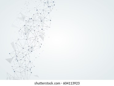Abstract molecular background with lines and dots.