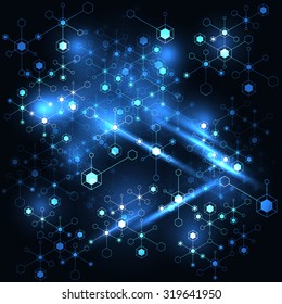 Abstract molecular background. Molecule background.