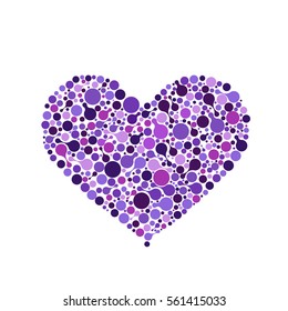 abstract molecular bright heart on a white background