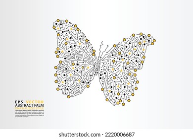 Abstract molecular butterfly, EPS 10 Vector