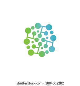 Abstract Molecular Circular Structure Logo vector illustration