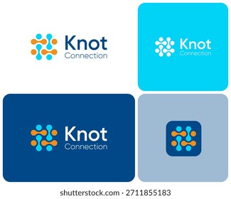 Concepto de nudo de conexión de molécula de conexión molecular Abstractas Ilustración de diseño de logotipo de Vector
