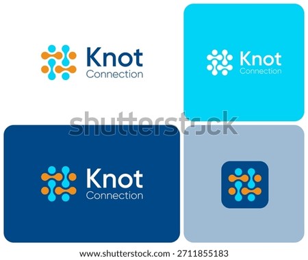 Abstract Molecular Connect Molecule Connection Rope Knot Concept Vector Logo Design Illustration
