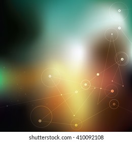 Abstract molecular connection. Technology connection background. Connection of cells.