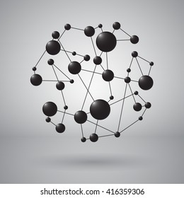 Abstract molecular connection. Vector illustration.