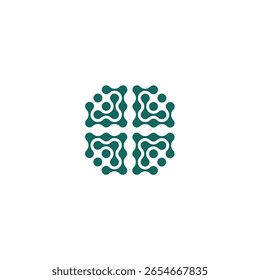 Símbolo Abstractas del logotipo del concepto de la flor molecular