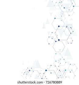 Abstract Molecular Hexagon Connection Structure Science Stock Vector ...