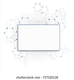 Abstract molecular hexagon connection structure. Science background.