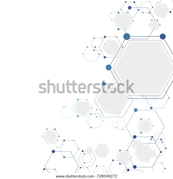 抽象的な分子六角形の接続構造 科学の背景 のベクター画像素材 ロイヤリティフリー