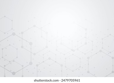 Abstract molecular hexagon, geometric texture background, scientific technology, network concept