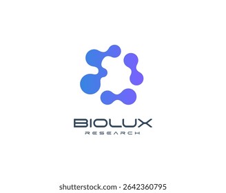 Abstract molecular logo with fusion organic shapes, representing science, biotech, and innovation. Ideal for tech startups, research firms, and data companies. Modern vector logo