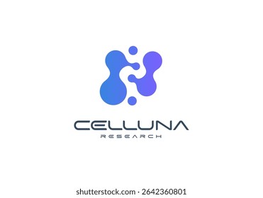 Abstract molecular logo with fusion organic shapes, representing science, biotech, and innovation. Ideal for tech startups, research firms, and data companies. Modern vector logo