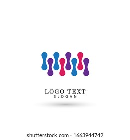 Abstraktes molekulares Logo. Vorlage für Symbol und Vektorillustration.