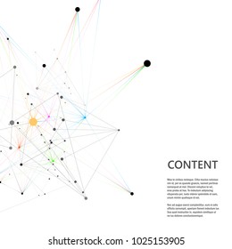 Abstract molecular network pattern with dynamic lines and points.