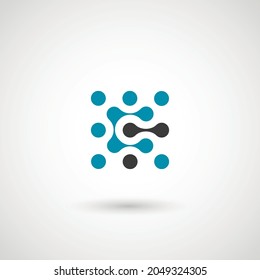 Abstract molecular network sign for concept design. Vector illustration template. Social media sign icon. Internet technology. Social media web element. Abstract vector background