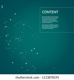 Abstract molecular science connection and technology graphic design.