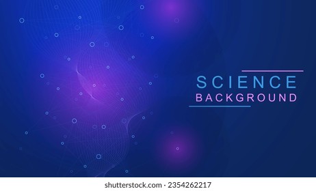 Resumen del fondo de la estructura molecular con puntos de conexión y líneas. Innovación médica, bioquímica, molécula científica, concepto de ciencia y tecnología. Ilustración vectorial.