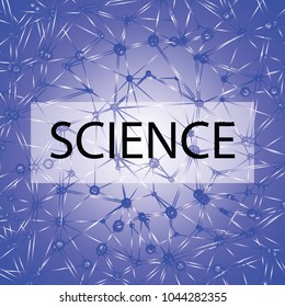 Abstract molecular structure background. Cover design for scientists in blue colors. Vector illustration eps10.