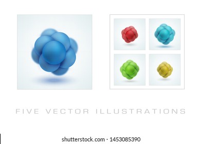 Abstract molecular structure. Group of atoms forming molecule. Graphic illustration for your design