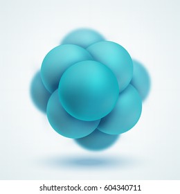 Abstract molecular structure. Group of atoms forming molecule. Graphic illustration for your design