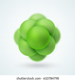 Abstract molecular structure. Group of atoms forming molecule. Graphic illustration for your design