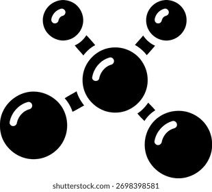 Abstract molecular structure icon with connected spheres symbolizing science and chemistry innovation vector