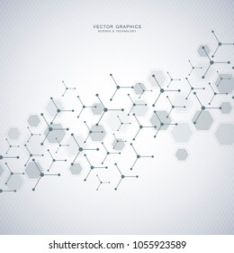 Abstract molecular structure and medical background. Medicine, science or technology concept. Vector illustration